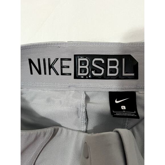 Nike mens size L baseball pants grey buttonfly pockets - Picture 6 of 7